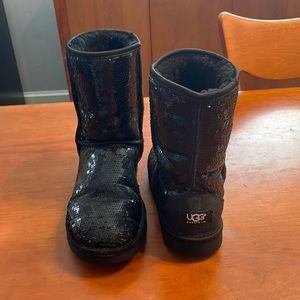 Black sequins UGG boots.